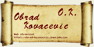 Obrad Kovačević vizit kartica